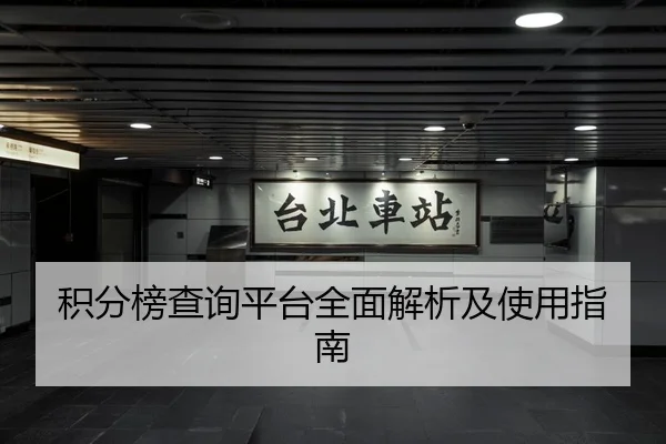 积分榜查询平台全面解析及使用指南